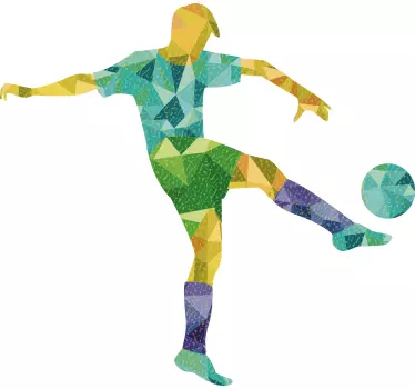 T-shirt crianças jogador de futebol colorido - TenStickers