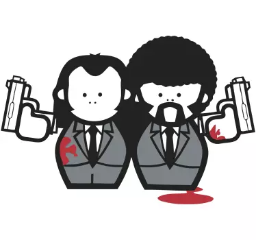 t-shirt de cartoon pulp fiction - TenStickers