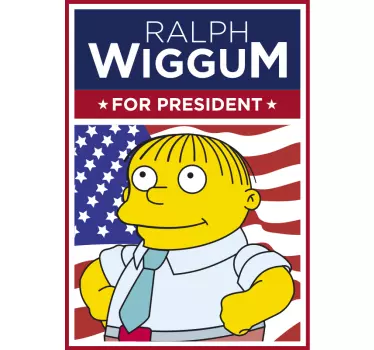 T-shirt ralph wiggum para presidente - TenStickers
