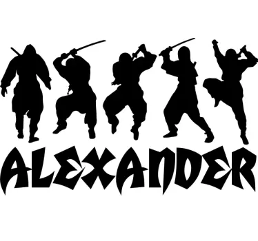 T-shirt silhuetas de ninja em ação - TenStickers