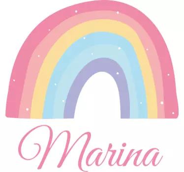 Arco-íris fofo e nuvem em T-shirtinfantil pastel - TenStickers