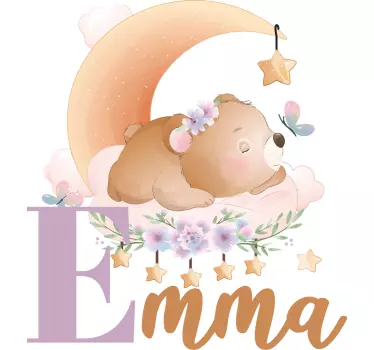 T-shirt bebé urso dormindo na lua - TenStickers