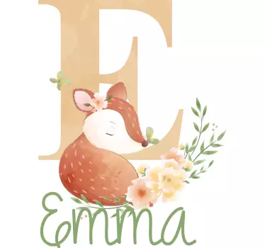 Animais fofos cervos com t-shirt de bebê com nome - TenStickers