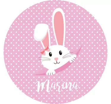 Coelhinho fofo para menina com t-shirt de bebê com nome - TenStickers