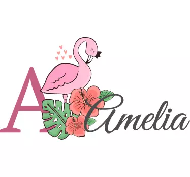 T-shirt bebé flamingo e flores - TenStickers