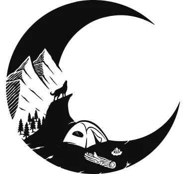 T-shirt crianças cena de camping ao luar - TenStickers