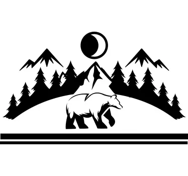 T-shirt cena da montanha do urso - TenStickers