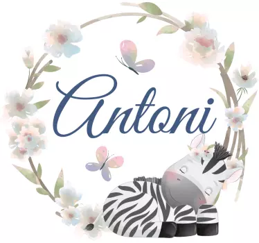 T-shirt bebé quarto de zebra personalizado - TenStickers