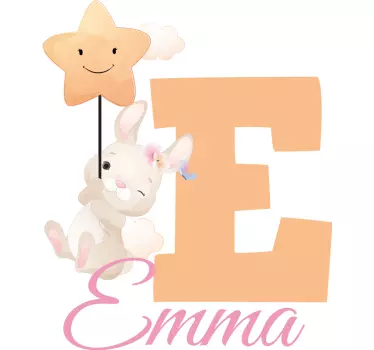 Coelho de animais fofos com t-shirt de bebê com nome - TenStickers