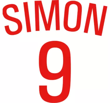 T-shirt com nome e número personalizados - TenStickers