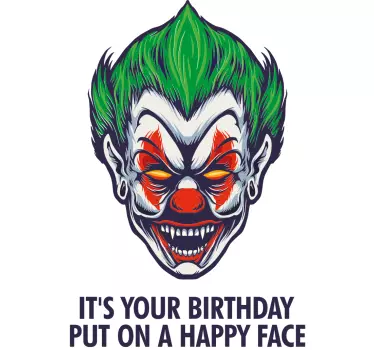 T-shirt halloween rosto de palhaço de aniversário - TenStickers
