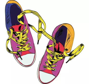 T-shirt converse illustration sapatos anos 80 - TenStickers