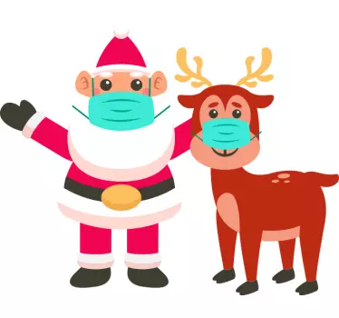 T-shirt pais e filhos dupla festiva de renas do papai noel - TenStickers