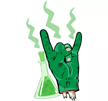 T-shirt mão do laboratório verde - TenStickers