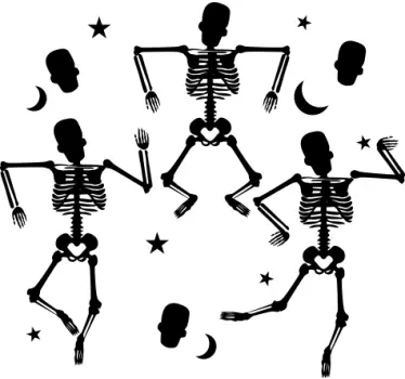 T-shirt halloween dança do esqueleto - TenStickers