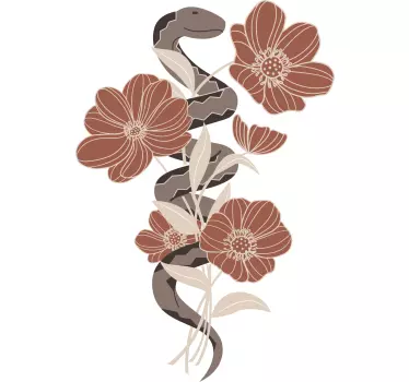 T-shirt fusão de flor de serpente - TenStickers