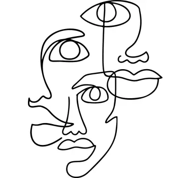 T-shirt minimalista de faces - TenStickers