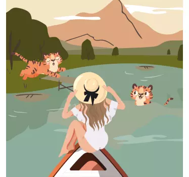 T-shirt aventura com tigres - TenStickers