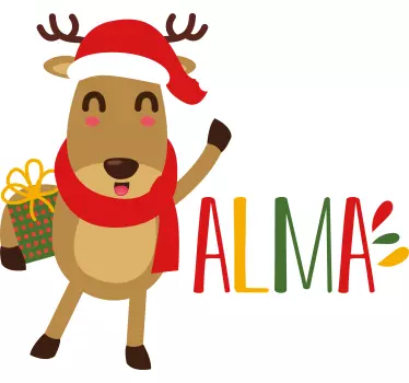 Nome personalizável rudolph produtot-shirtsde natal - TenStickers