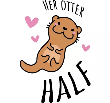 T-shirt de casais amor de lontras - TenStickers