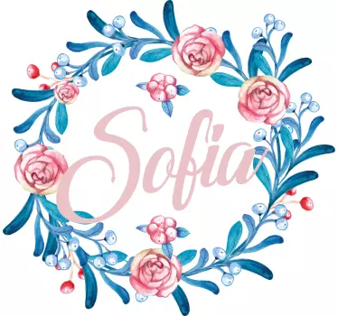 T-shirt personalizável com design de nome floral - TenStickers