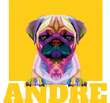 T-shirt retrato de cachorro colorido personalizado - TenStickers