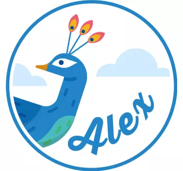 T-shirt crianças pavão com nome - TenStickers