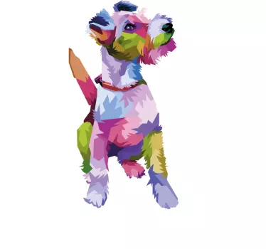 T-shirt retrato colorido de cão - TenStickers