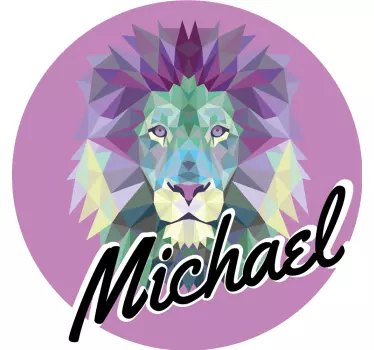 t-shirtsroxas do leão com o nome de animais geométricos - TenStickers
