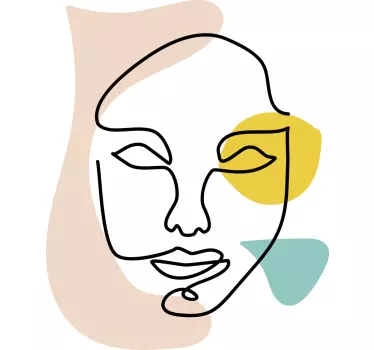 T-shirt de desenho de rosto com arte - TenStickers
