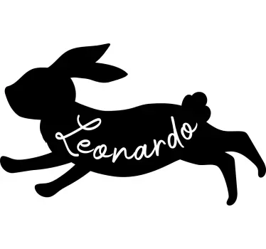T-shirt coelho correndo com nome - TenStickers