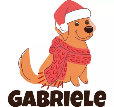 Natal cão desenho natal camisa - TenStickers