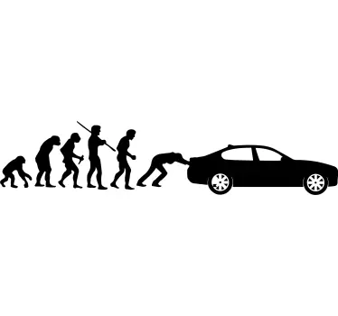 T-shirt do carro da evolução do homem - TenStickers