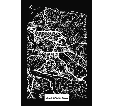 t-shirt mapa topográfico vila nova de gaia - TenStickers