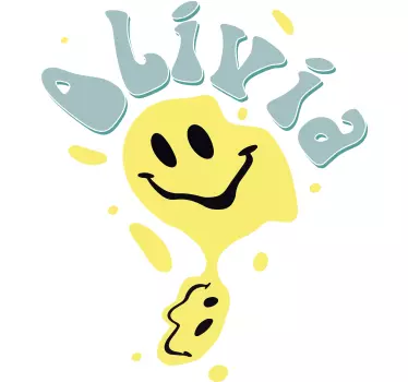 T-shirt personalzável smiley amarelo feliz - TenStickers