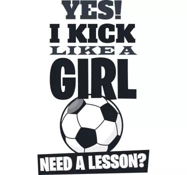T-shirt de futebol kick like a girl - TenStickers