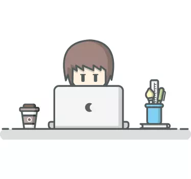 T-shirt laptop worker working online - TenStickers