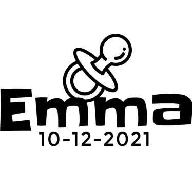 T-shirt bebé nome e Data personalizados - TenStickers
