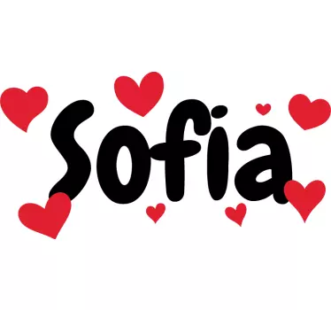 T-shirt para personalizar nome com corações - TenStickers