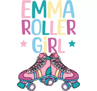 T-shirt para garota patins de rodas con nome - TenStickers