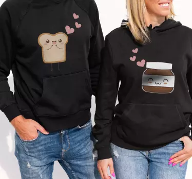 Camisas combinando pão e nutella para casais - TenStickers