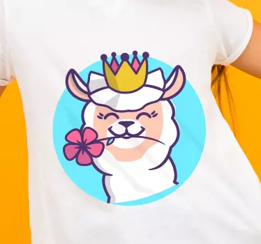 Alpaca com flor coroa T-shirtinfantil - TenStickers