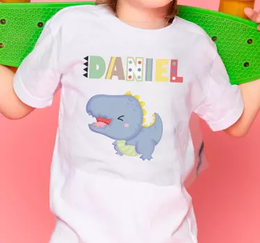 Bebê dinossauro com T-shirtinfantil personalizada - TenStickers