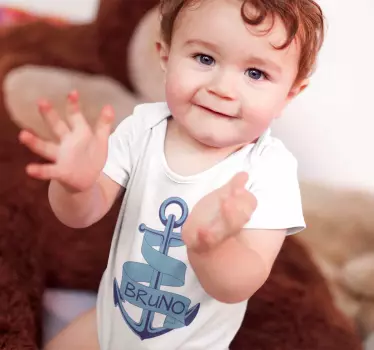 Body de bebé âncora com nome - TenStickers