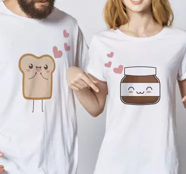 Camisas combinando pão e nutella para casais - TenStickers