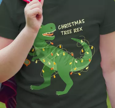Camisetas árvore rex dino natal - TenStickers