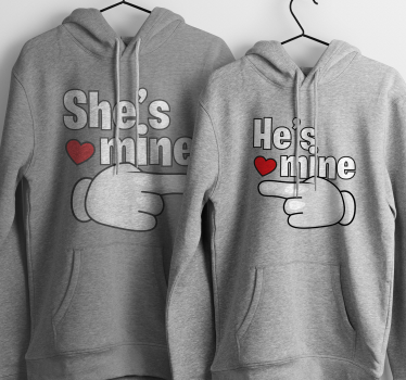 Camisola de casal Ele/Ela é meu/a minha - TenStickers