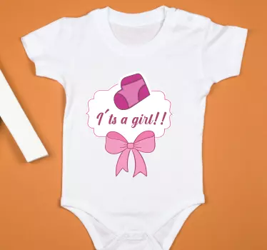 Chá de bebê feminino com t-shirt de bebê com nome - TenStickers