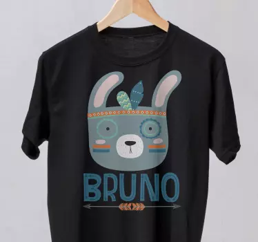 Coelho nórdico azul com t-shirts personalizadas com o nome - TenStickers