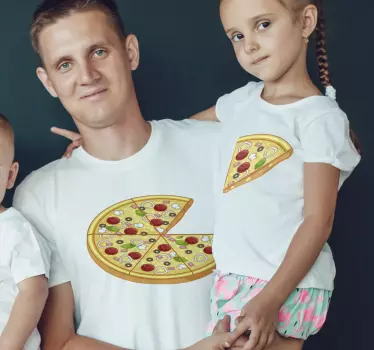 Combinando fatias de pizza pai e filho combinando camisas - TenStickers